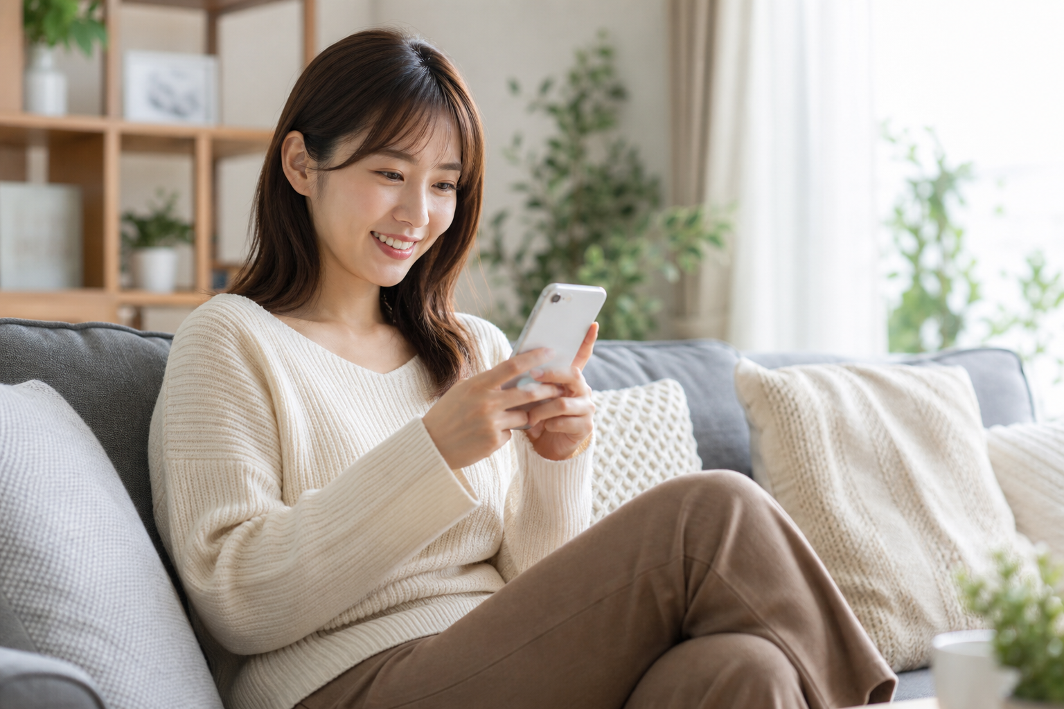 PCMAXを使う女性のイメージ