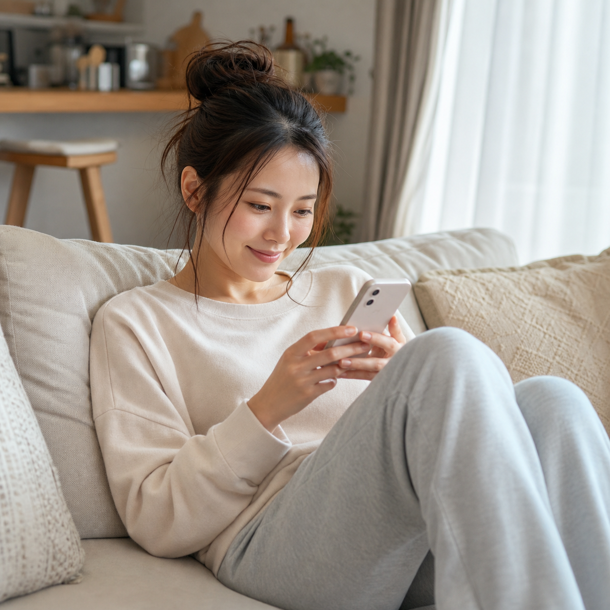スマホでパパ活相手とやり取り