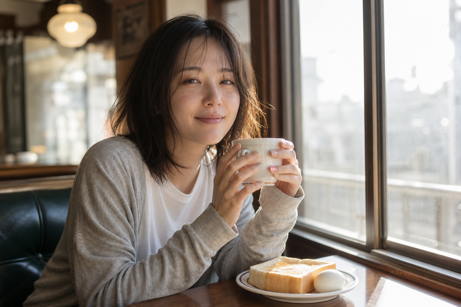 ワクワクメールで知り合った看護師のなつきちゃんと朝のカフェで会う