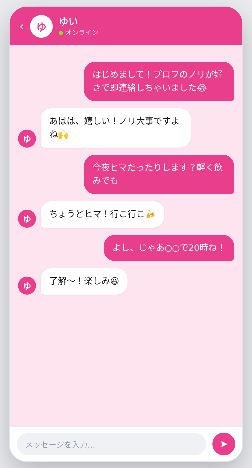 登録後はこんな風にやり取りが始まる
